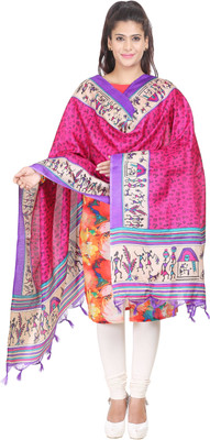 

Kanheyas Art Silk Printed Women's Dupatta, Pink