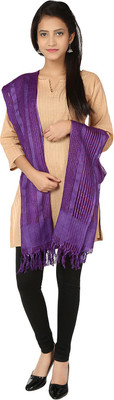 

Tripti Silk Cotton Blend Striped Women's Dupatta, Purple
