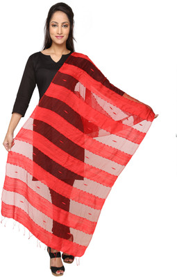 DUPATTA BAZAAR Cotton Silk Striped Women Dupatta
