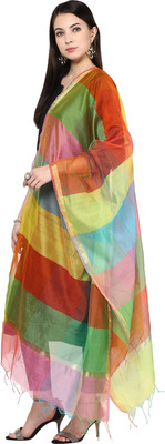 DUPATTA BAZAAR Cotton Silk Striped Women Dupatta