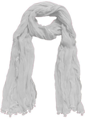 

AS42 Faux Chiffon Solid Women's Dupatta, White