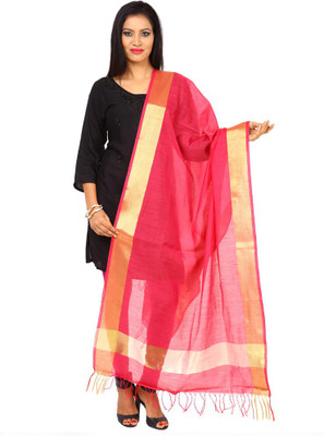 

Kataan Bazaar Art Silk Woven Women's Dupatta, Pink;white