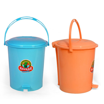 

NAVKAR-CP Plastic Dustbin(Blue, Orange, Pack of 2)