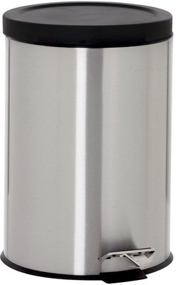 

Howards Medium Garbage Bin Trash Can Stainless Steel Dustbin(Silver)