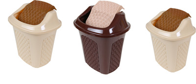 

CSM Combo of 3 Ultra Modern Modish Desk Trash-bin Plastic Dustbin(Multicolor, Pack of 3)