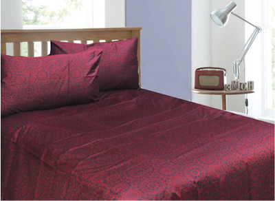 

Rhome Queen Cotton Duvet Cover(Blue, Maroon, 2 Pillow Covers, 1 Duvet Cover)