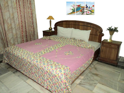 

Amita Home Furnishing Single Cotton Duvet Cover(Pink, 2 Single Bed Dohar Cum Duvet Cover)