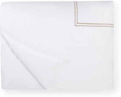 Sferra King Cotton Duvet Cover(White, Brown), Brown;white