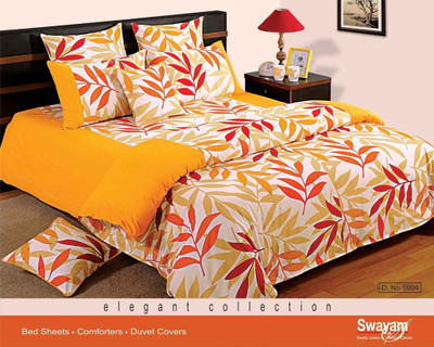 SWAYAM Single Cotton Duvet Cover(Yellow)