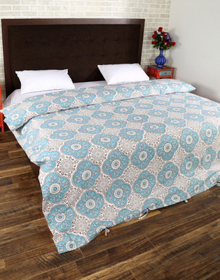 

Rajrang King Cotton Duvet Cover(White, Blue), Blue;white