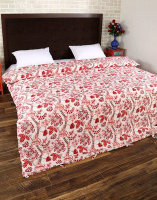 

Rajrang King Cotton Duvet Cover(White, Pink), Pink;white