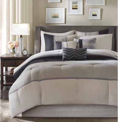 

BELLA Queen Cotton Duvet Cover(Grey, White, Black), Black;grey;white