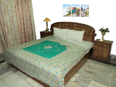 

Amita Home Furnishing Queen Cotton Duvet Cover(Green)