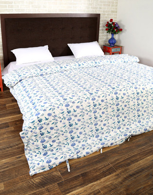 

Rajrang King Cotton Duvet Cover(White, Blue), Blue;white