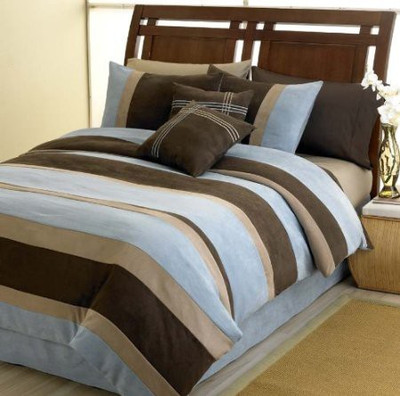 

Bella King Cotton Duvet Cover(Brown, Blue, Beige), Beige;blue;brown