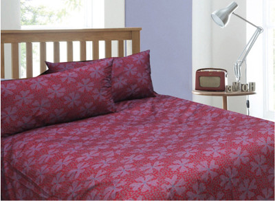 

Rhome Queen Cotton Duvet Cover(Red, Purple, 1 Duvet Cover, 2 Pillow Covers), Purple;red
