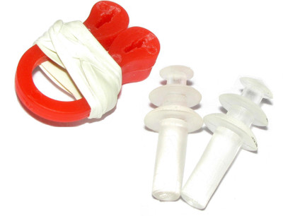 HE Retail Swimming Ear Plug & Nose Clip(Red)