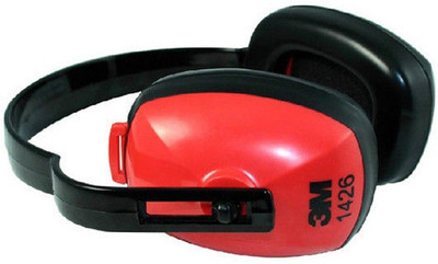 

3M clickforsign 1426 Eco Noise Protection hearing reduction Ear Muff(Pack of 1), Red;black