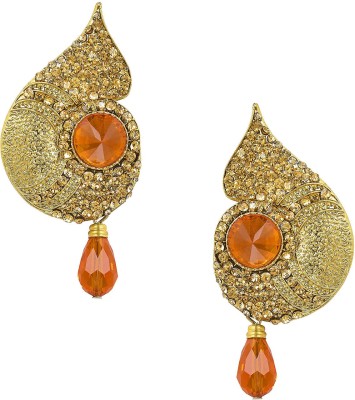 Shining Jewel Fancy Traditional & Trendy Crystal Brass Drops & Danglers