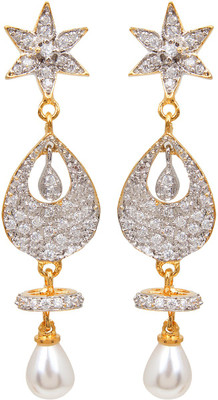 NAVYA Sparkling Cubic Zirconia Alloy Drops & Danglers