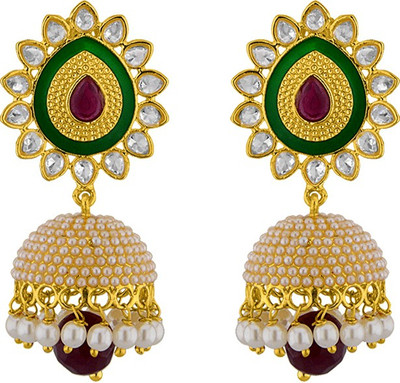 22 OFF on Sri Jagdamba Pearls Pearl Earrings Pearl Alloy Jhumki