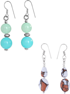 

Pearlz Ocean Two To Tango 2.10-2.5 Inches Howlite & Dyed Quartzite Gemstone Beads Alloy Earring Set
