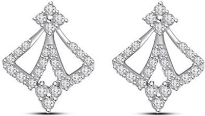 

Anopchand Tilokchand Jewellers Post & Butterfly Cubic Zirconia Silver Stud Earring