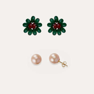 Nisa Pearls Pearl Alloy Earring Set