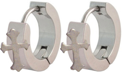 

Men Style Jesue Cross Stainless Steel Hoop Earring