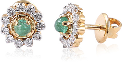 

Jisha Yellow Gold 18kt Diamond, Emerald Stud Earring
