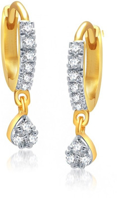 JEWELS GURU Just Like Diamond Cubic Zirconia Brass Hoop Earring