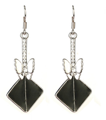 

Jazz Jewellery CZ New Design Wedding Wear Butterfly Black Color Women Alloy Dangle Earring