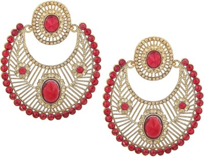 Shining Jewel Fancy Traditional Crystal Brass Chandbali Earring