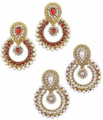 JEWELS GURU Diva Style Cubic Zirconia Alloy Earring Set