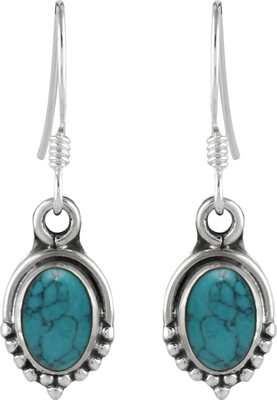

Abhooshan Precious Stone Turquoise Sterling Silver Dangle Earring