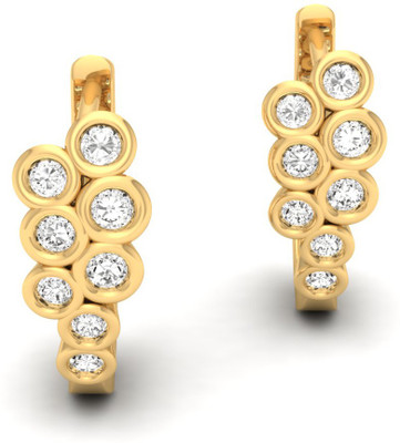

Jewels5 Cirsium Yellow Gold 18kt Diamond Hoop Earring(Rhodium Plated)