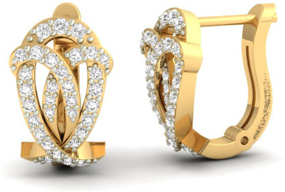 

Jewels5 Ratibida Yellow Gold 14kt Diamond Hoop Earring(Rhodium Plated)