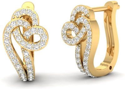 

Jewels5 Smilax Yellow Gold 18kt Diamond Huggie Earring(Rhodium Plated)