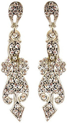 SUBHARPIT Tantalizing Dashing Charm Silver Cubic Zirconia Metal Drops & Danglers