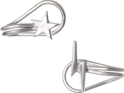 

Aaishwarya Silver Thunderbolt, Star Clipon Alloy Cuff Earring