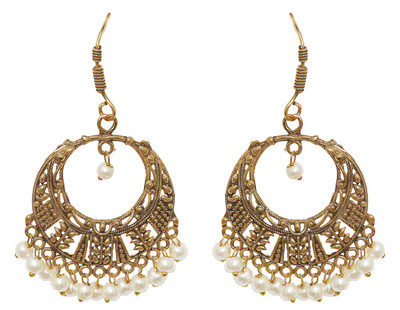 

Jewels Gold Beads Alloy Chandbali Earring