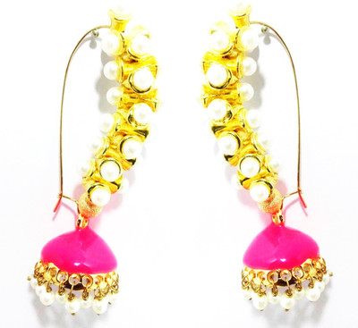 Kshitij Jewels Meenakari- Azure Color of Heaven Alloy Jhumki Earring