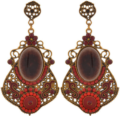 

Blacksmith Red Rajwada Crystal Metal Drop Earring