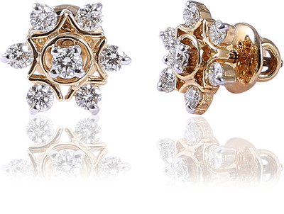 Jisha Yellow Gold 14kt Diamond Stud Earring