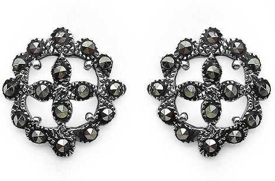 

Johareez Floral Cubic Zirconia Sterling Silver Stud Earring