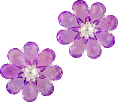 

Eekaba 925 SILVER Amethyst Sterling Silver Stud Earring