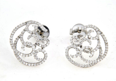 

Anopchand Tilokchand Jewellers flora Cubic Zirconia Silver Stud Earring