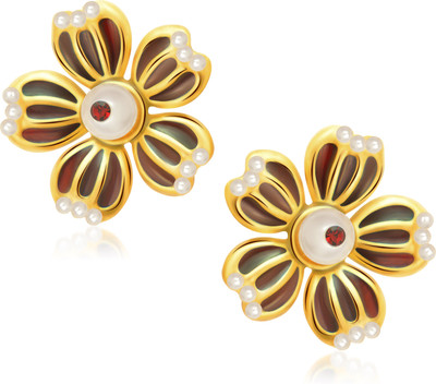 

Meenaz Traditional Dangle Drop Pearl Earring Kundan Cubic Zirconia Alloy, Yellow Gold Dangle Earring