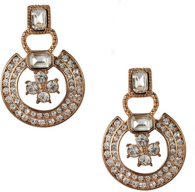 

Jazz Jewellery CZ Kundan Work A D Stone Women Partywear For Women Alloy Chandbali Earring