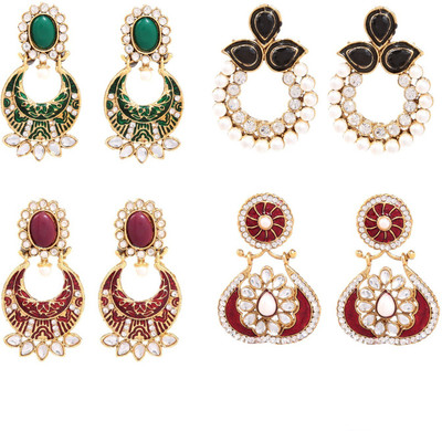 GoldNera Party combo of 4 Alloy Drops Danglers GoldNera Earrings
